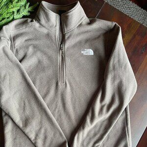 The North Face Brown 1/4-zip Fleece Pull-Over Men's L